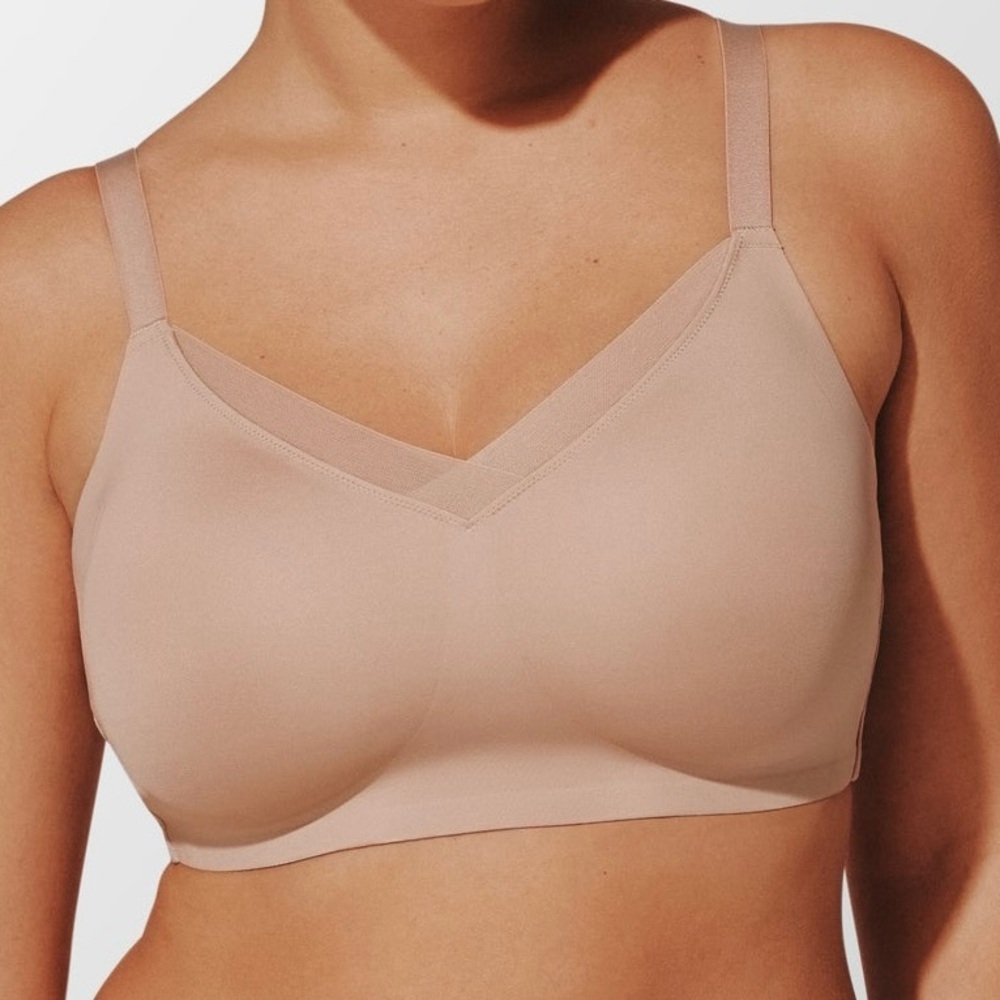 NWT Thirdlove Wireless Crossover Minimizer Bra 42F 42DDD Warm Taupe